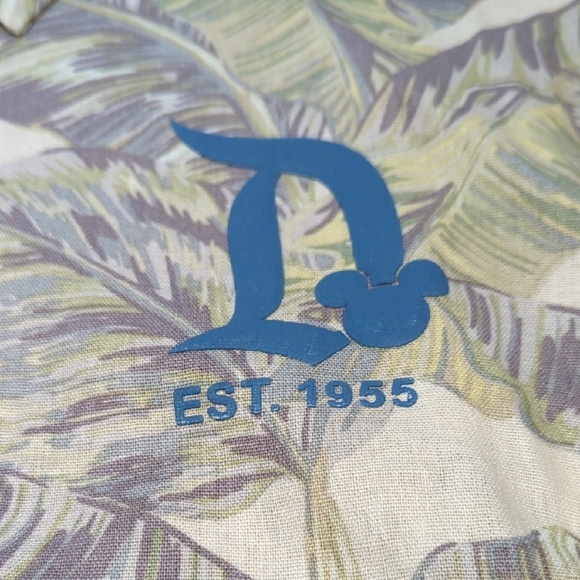 Disney Casual Button Down Shirt - Cream, Green, Purple - Picture 2 of 12